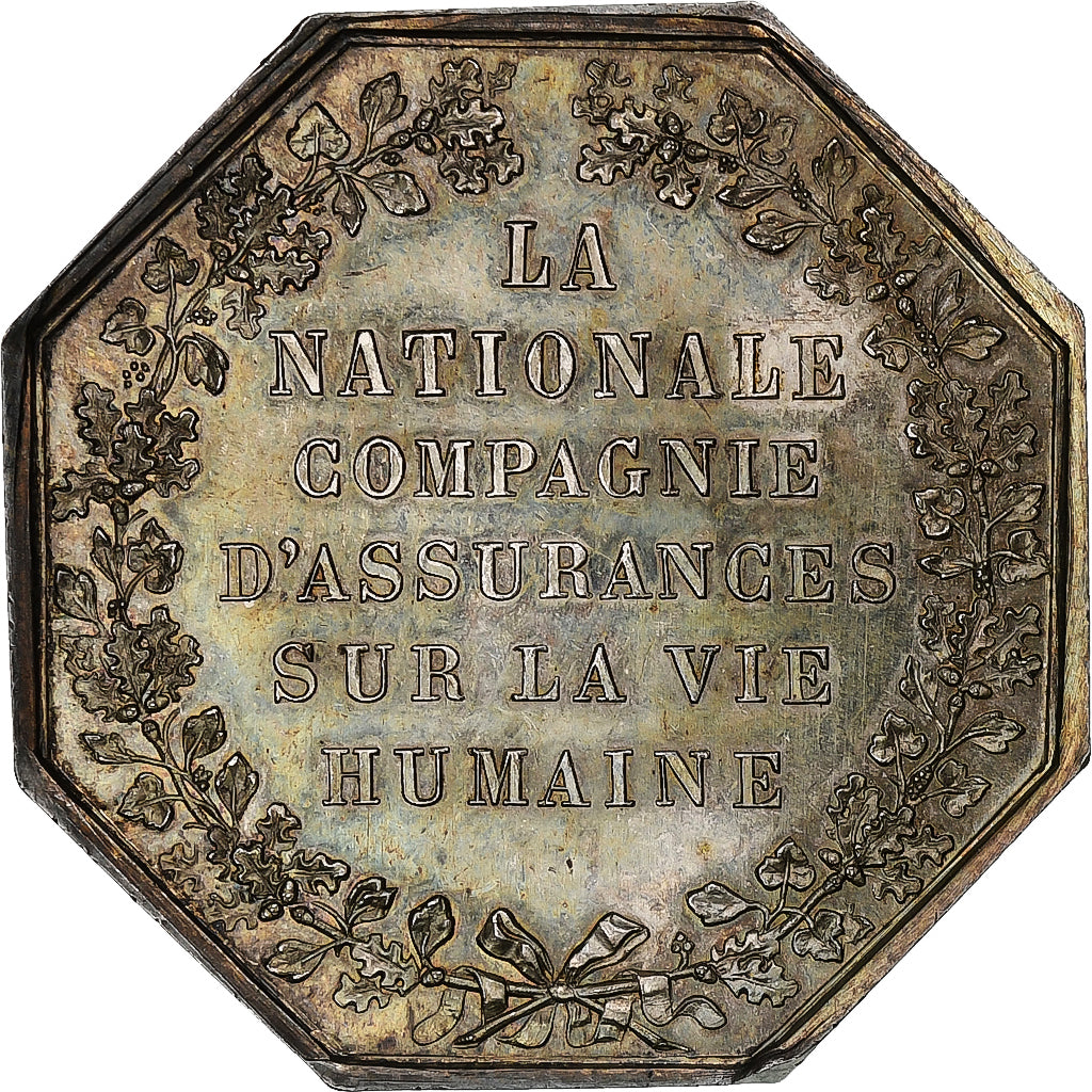 France, Token, Assurances la Nationale Vie, 1830, Silver, Desnoyers, MS(63)