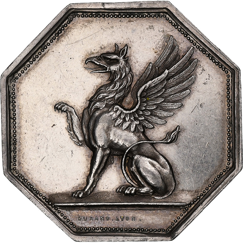 France, Jeton, Société du Griffon de Lyon, après 1880, Argent, SUP