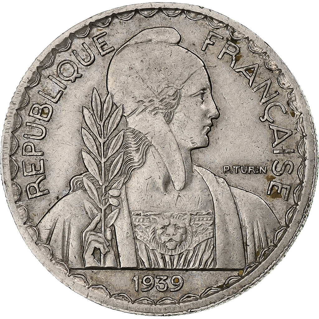 French Indochina, 20 Centimes, 1939, Paris, Magnetic, Nickel, AU(55-58)