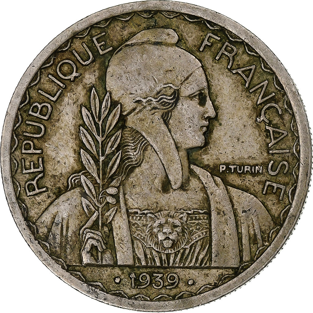 French Indochina, 20 Centimes, 1939, Paris, non-magnetic, Copper-nickel