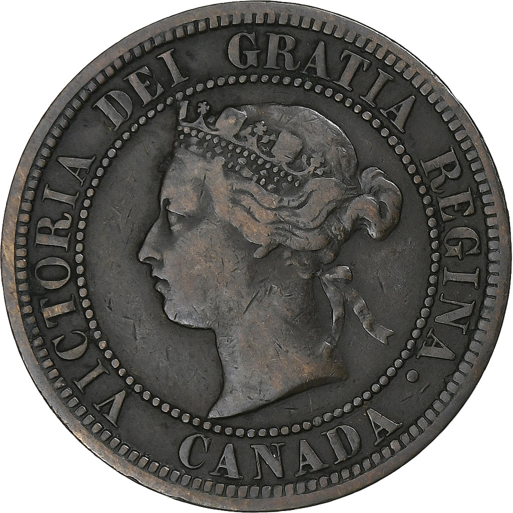 Canada, Victoria, Cent, 1876, Heaton, Brązowy, VF(30-35), KM:7