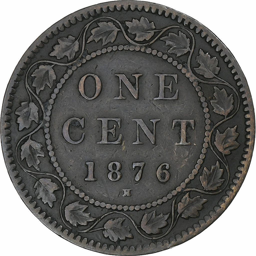 Canada, Victoria, Cent, 1876, Heaton, Brązowy, VF(30-35), KM:7