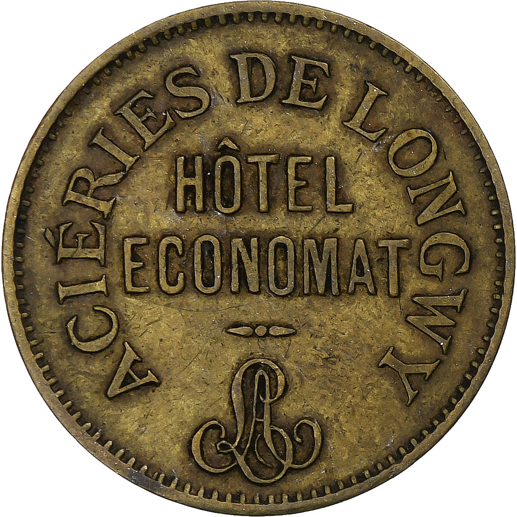 Frankrijk, Aciéries de Longwy, Hôtel Economat, 50 Centimes, 1883, ZF, Tin