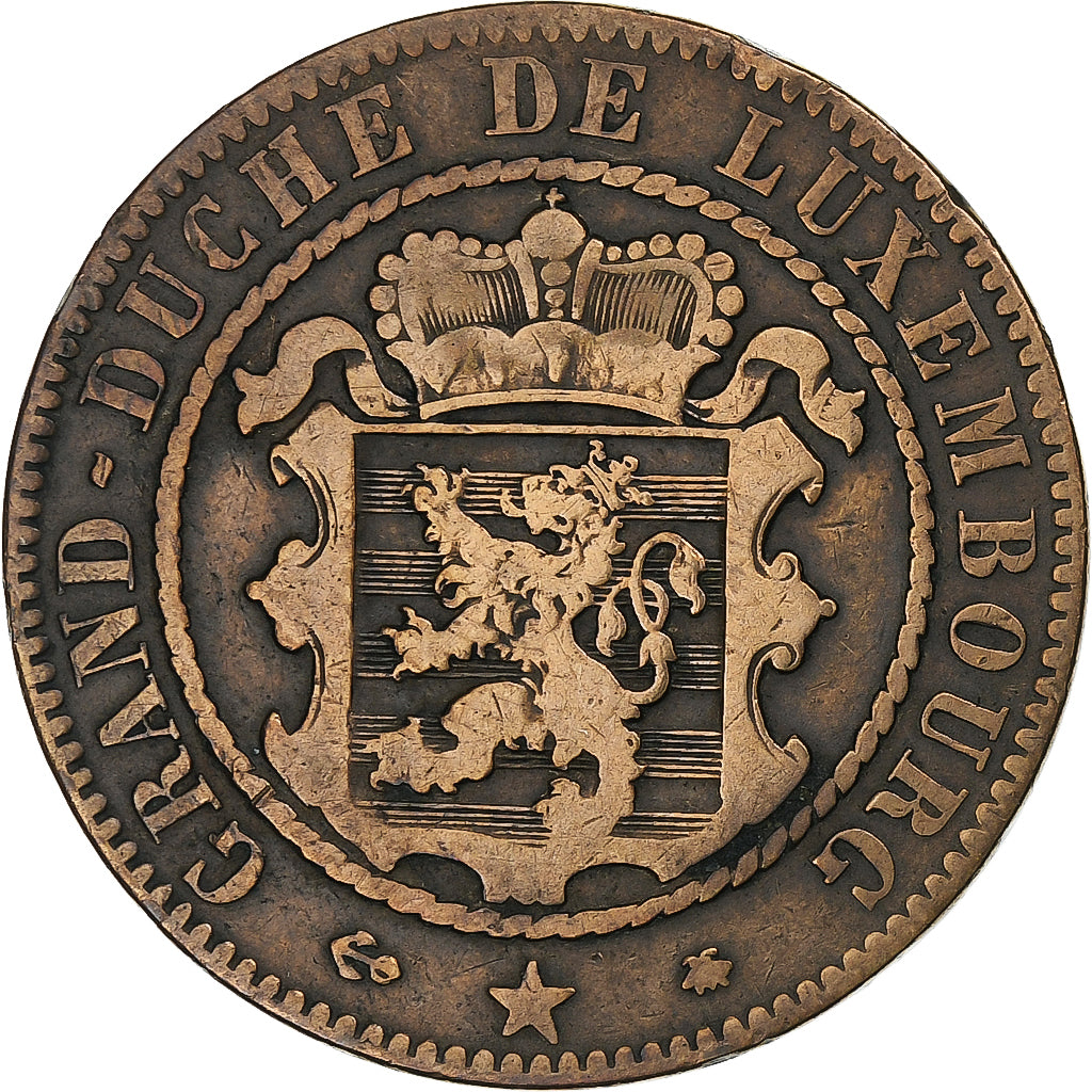 Luxemburg, Guillaume III, 10 Centimes, 1865, Paris, Koper, FR+, KM:23