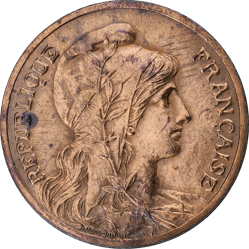 França, 5 Centimes, Daniel-Dupuis, 1906, Paris, Bronze, AU(55-58), Gadoury:165