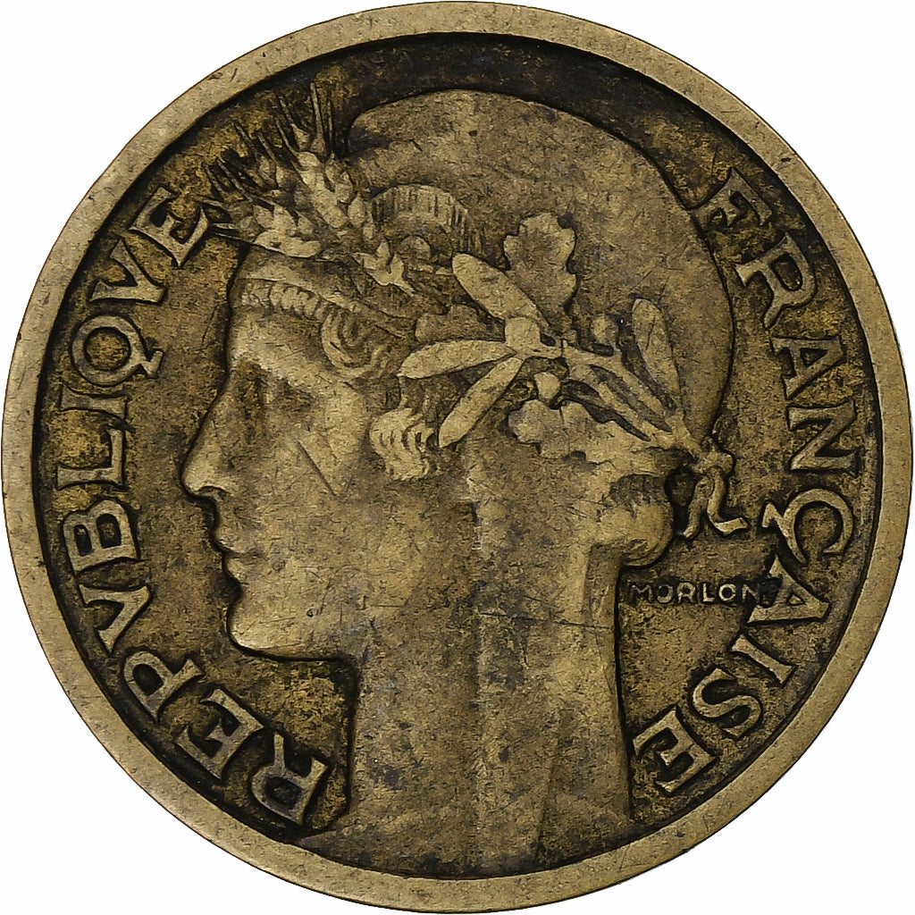 Francja, Franc, Morlon, 1935, Paris, Brązal, EF(40-45), Gadoury:470, KM:885