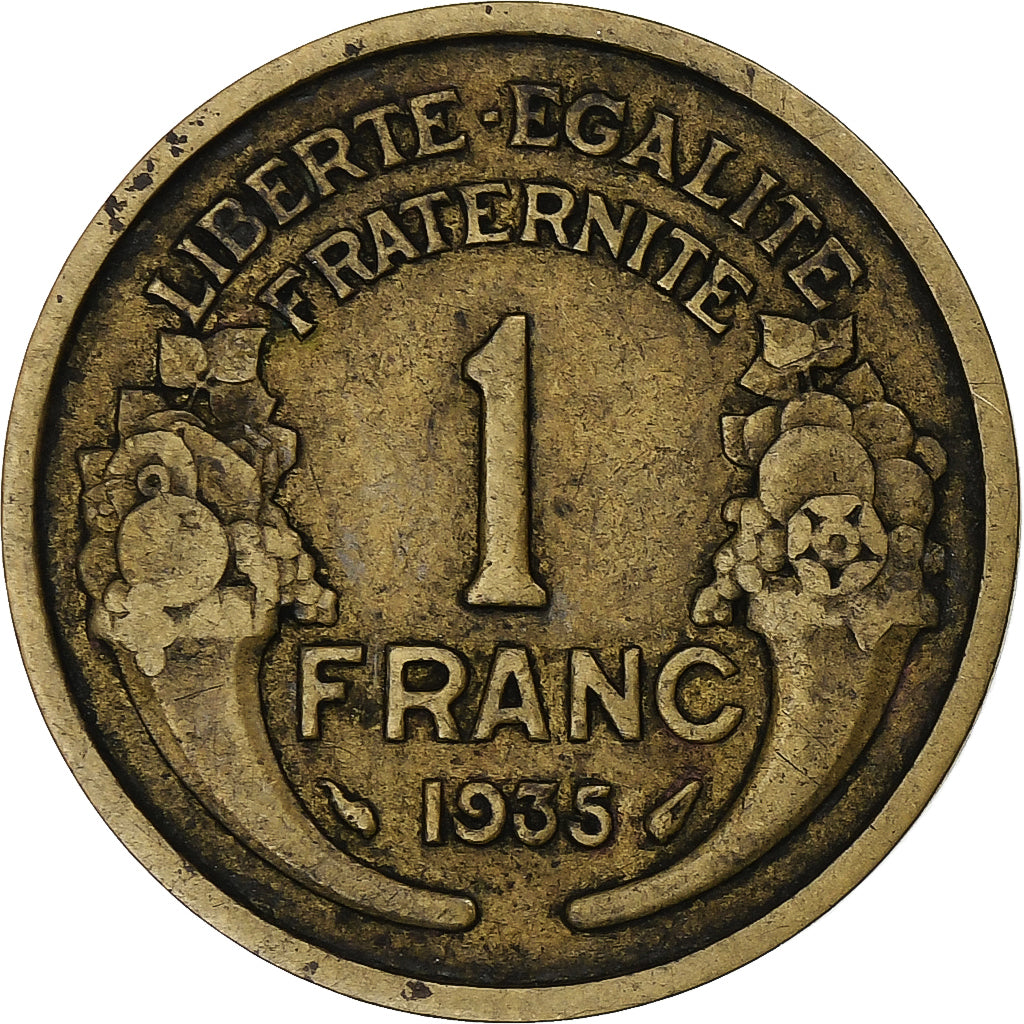 Francja, Franc, Morlon, 1935, Paris, Brązal, EF(40-45), Gadoury:470, KM:885