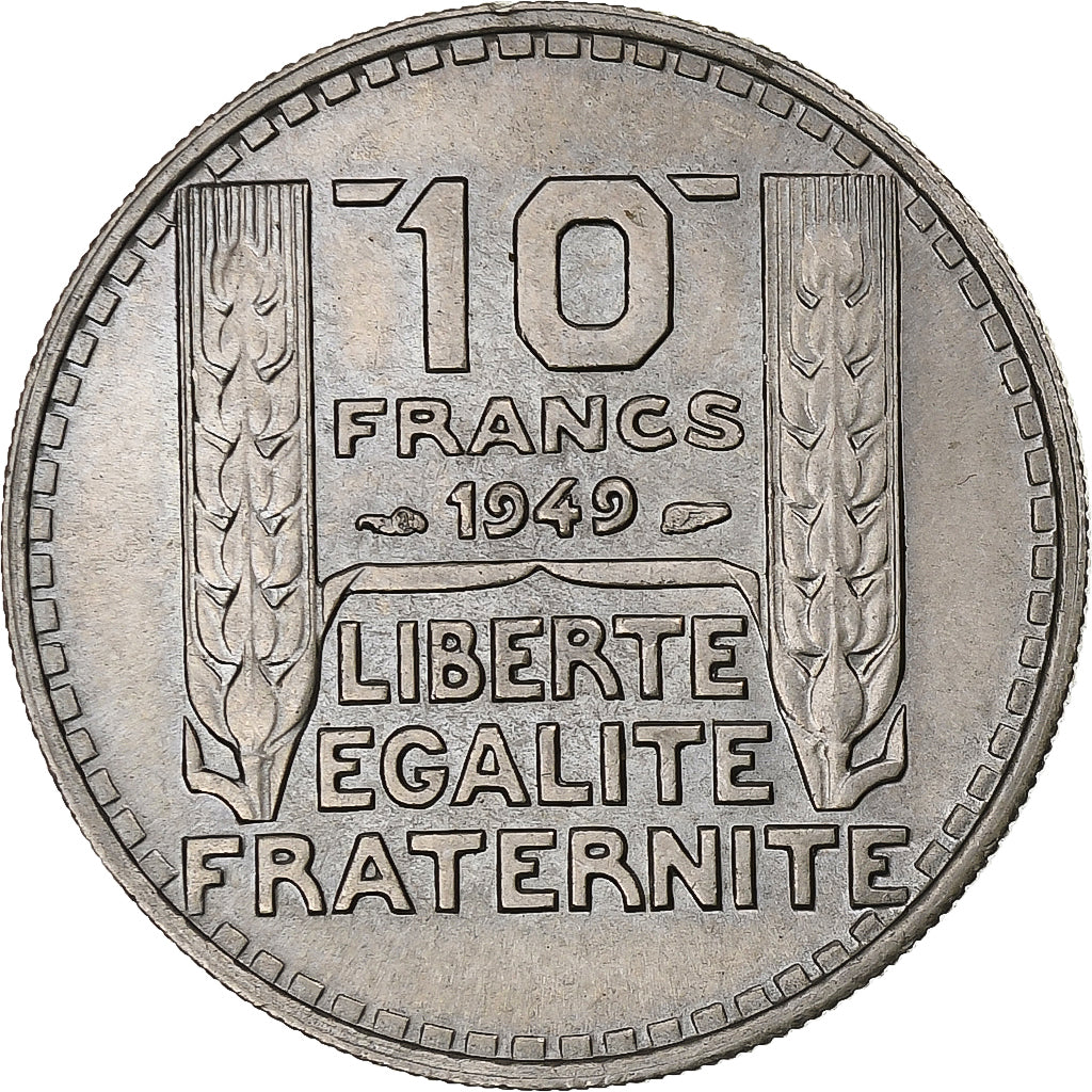 Francja, 10 Francs, Turin, 1949, Paris, Miedź-Nikiel, MS(64), Gadoury:811