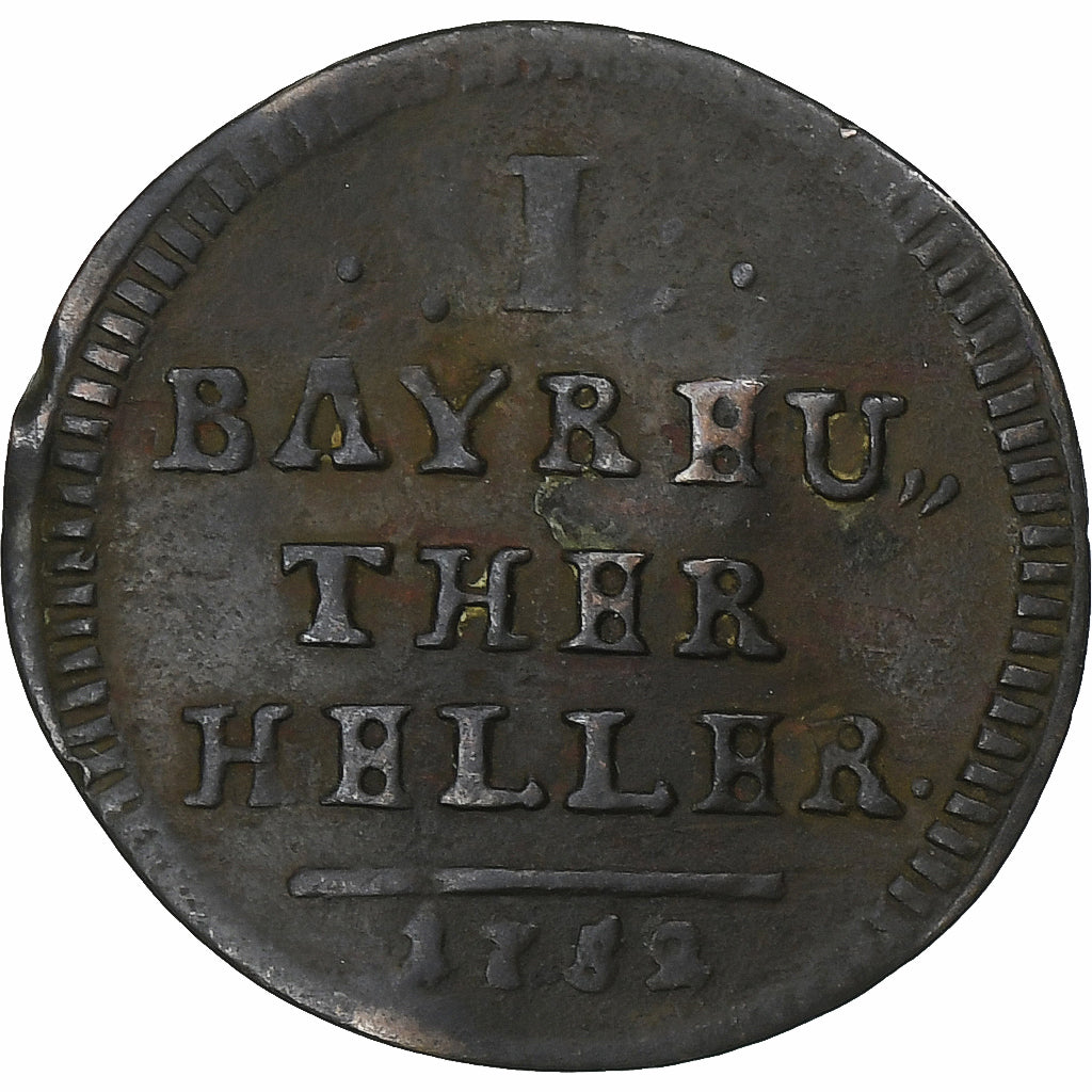 Margraviate of Brandenburg-Bayreuth, Friedrich III, Heller, 1752, copper