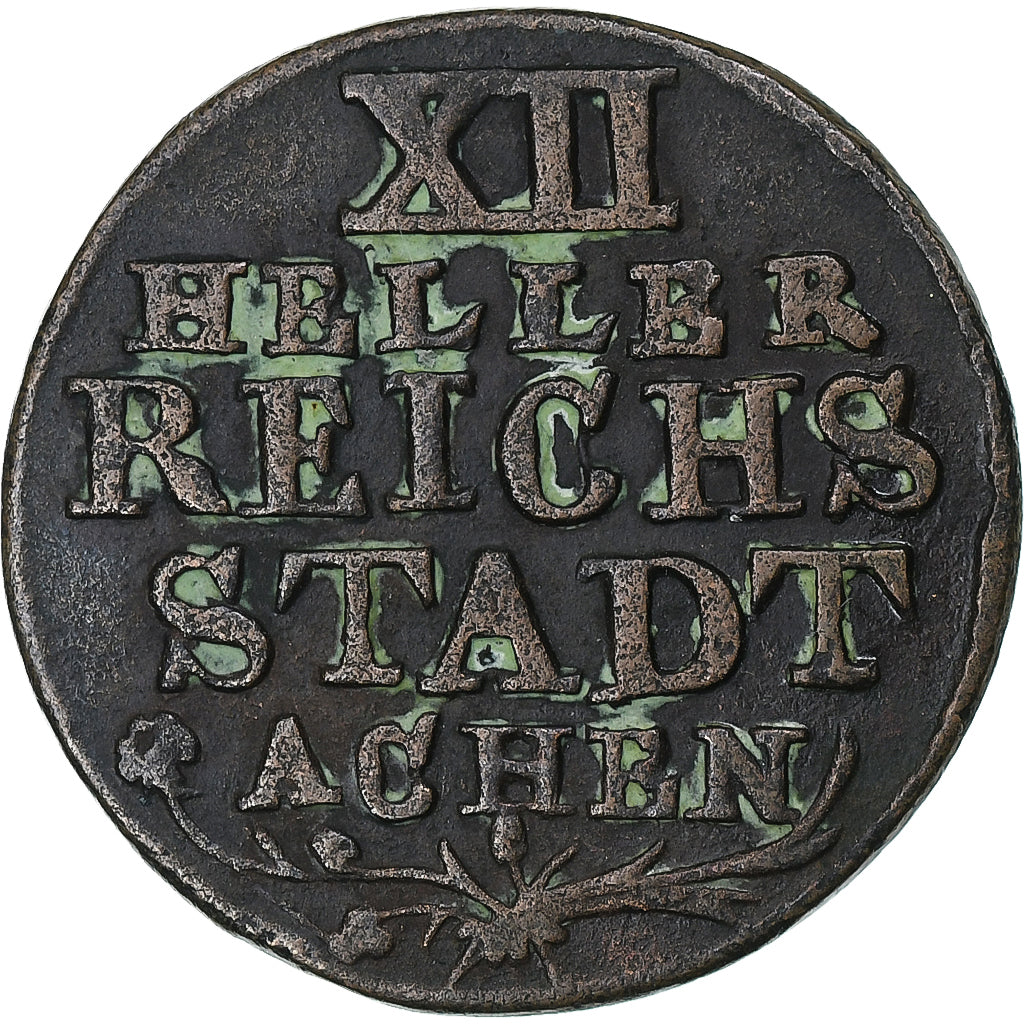 Ville impériale d'Aix-la-Chapelle, 12 Heller, 1767, Aix, Cuivre, TTB, KM:51