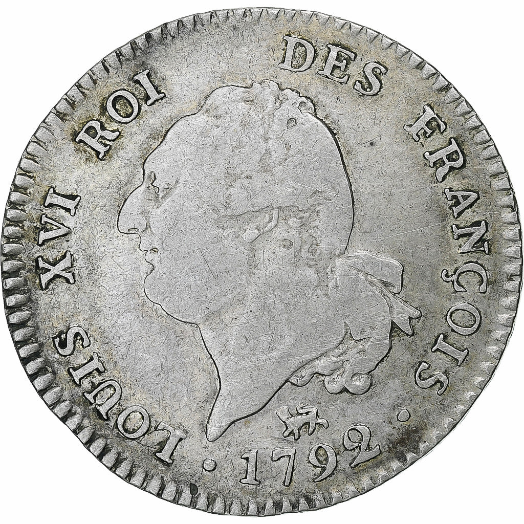 Francja, Louis XVI, 30 sols françois, 1792 / AN 4, Paris, Srebro, VF(30-35)