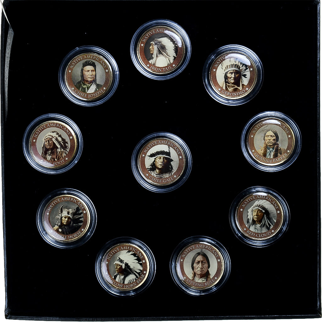 United States, 10 x Sacagawea dollar, Indiens d'Amérique, Colourized, MS(63)