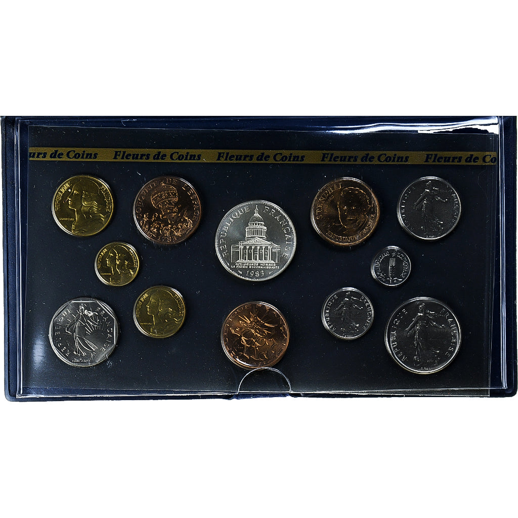 France, Coffret 1 c. à 100 frs., 1983, Monnaie de Paris, FDC, MS(65-70)