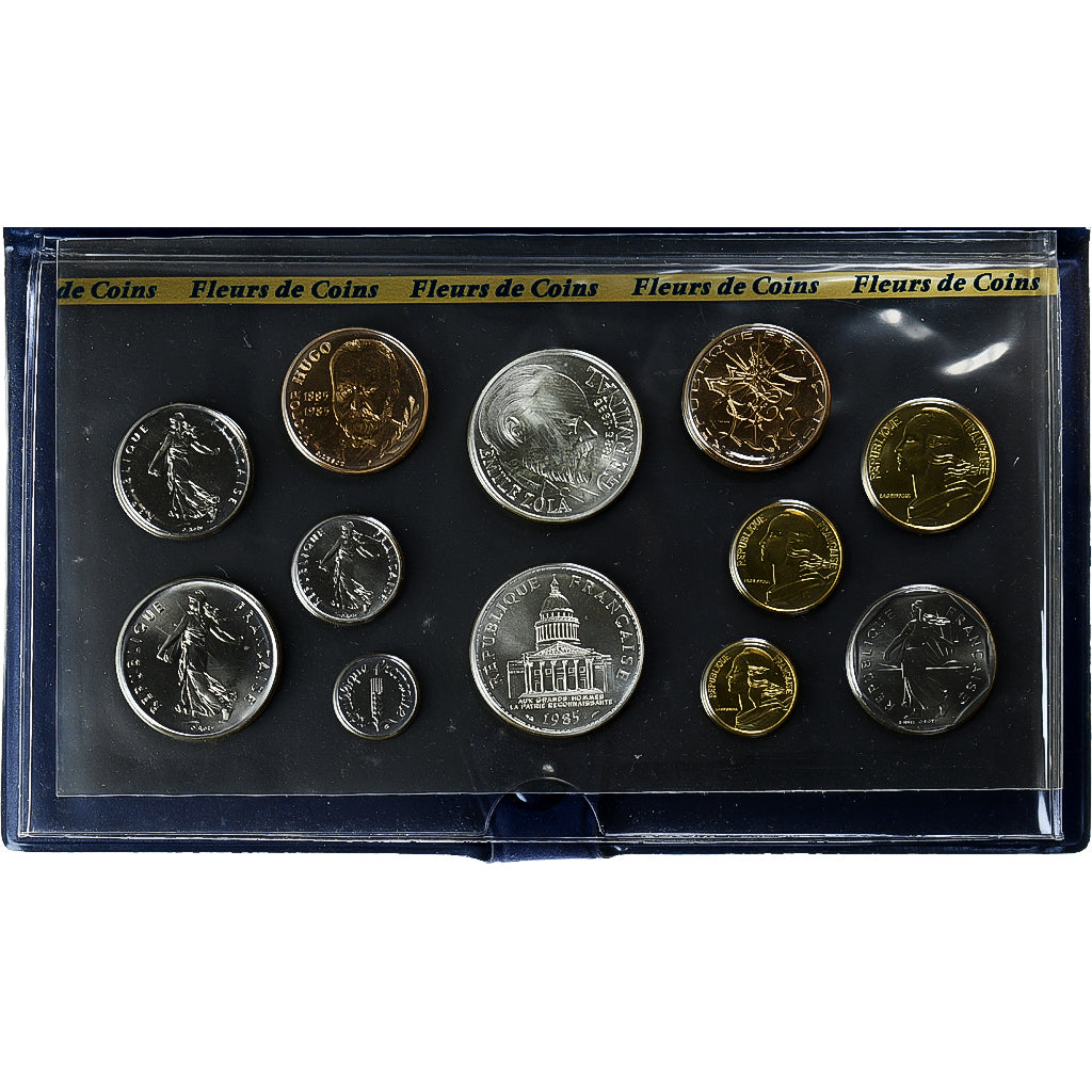 France, Coffret 1 c. à 100 frs., 1985, Monnaie de Paris, FDC, MS(65-70)