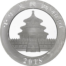 China, 10 Yüan, 1 oz, Panda, Bullion, 2018, Proof, Prata, MS(63), KM:2410