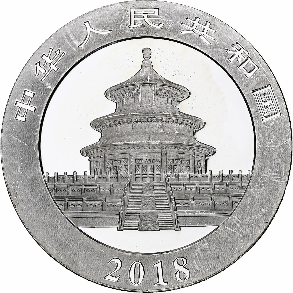Chine, 10 Yüan, 1 oz, Panda, Bullion, 2018, BE, Argent, SPL, KM:2410
