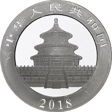 China, 10 Yüan, 1 oz, Panda, Bullion, 2018, Proof, Silver, MS(63), KM:2410
