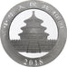 China, 10 Yüan, 1 oz, Panda, Bullion, 2018, Proof, Silver, MS(63), KM:2410