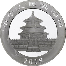 China, 10 Yüan, 1 oz, Panda, Bullion, 2018, Proof, Silver, MS(63), KM:2410