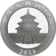 China, 10 Yüan, 1 oz, Panda, Bullion, 2018, Proof, Silver, MS(63), KM:2410