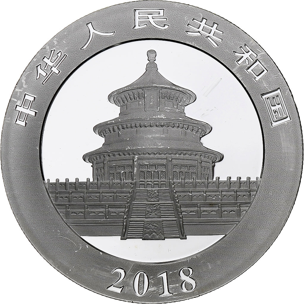 Chine, 10 Yüan, 1 oz, Panda, Bullion, 2018, BE, Argent, SPL, KM:2410