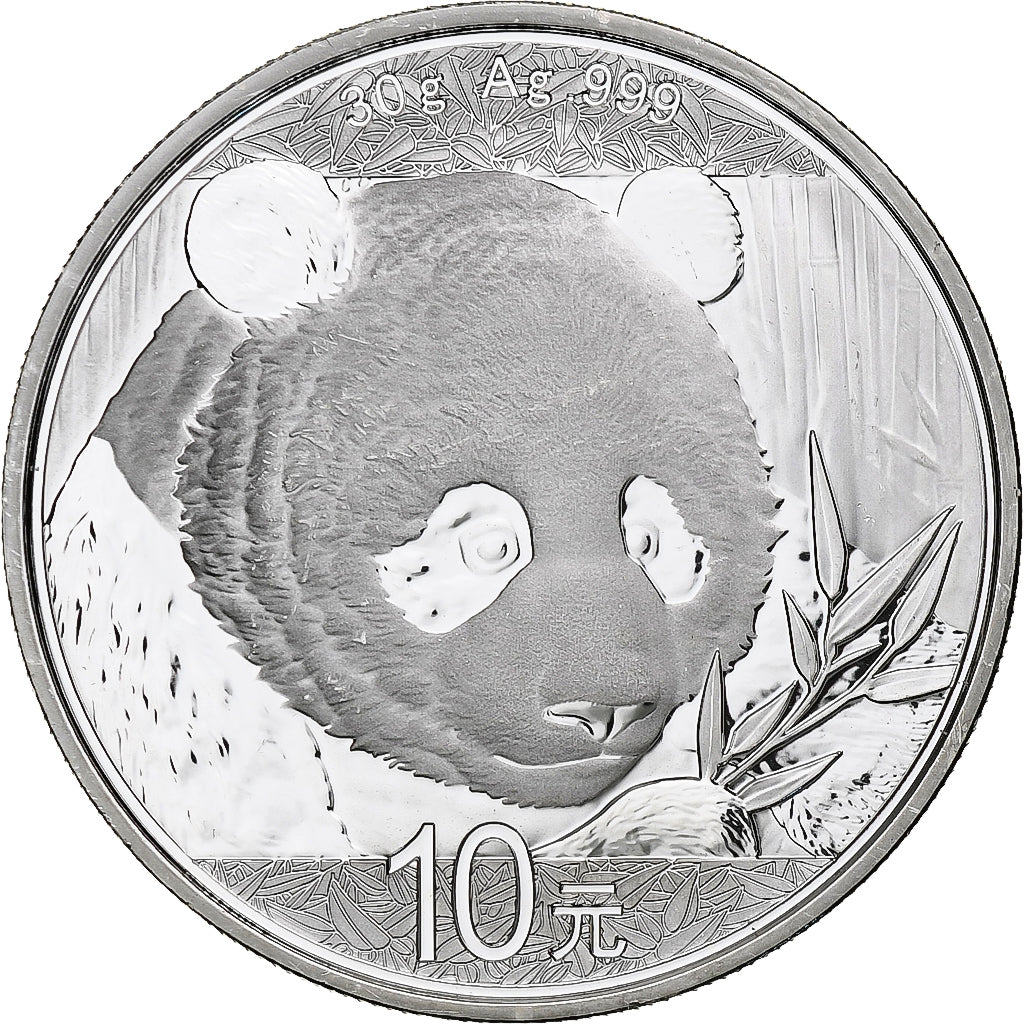 Chine, 10 Yüan, 1 oz, Panda, Bullion, 2018, BE, Argent, SPL, KM:2410