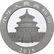 China, 10 Yüan, 1 oz, Panda, Bullion, 2018, Proof, Silver, MS(63), KM:2410