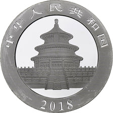 China, 10 Yüan, 1 oz, Panda, Bullion, 2018, Proof, Silver, MS(63), KM:2410