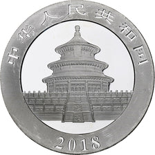 China, 10 Yüan, 1 oz, Panda, Bullion, 2018, Proof, Silver, MS(63), KM:2410