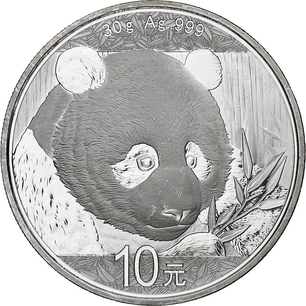 Cina, 10 Yüan, 1 oz, Panda, Bullion, 2018, FS, Argento, SPL, KM:2410
