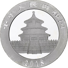 China, 10 Yüan, 1 oz, Panda, Bullion, 2018, Proof, Silver, MS(63), KM:2410