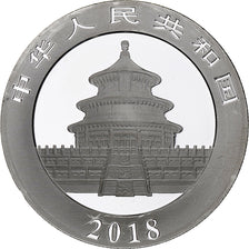 China, 10 Yüan, 1 oz, Panda, Bullion, 2018, Proof, Silver, MS(63), KM:2410