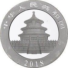China, 10 Yüan, 1 oz, Panda, Bullion, 2018, Proof, Silver, MS(63), KM:2410