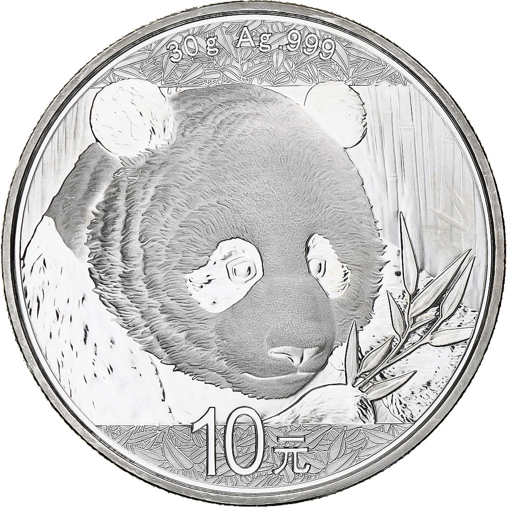 China, 10 Yüan, 1 oz, Panda, Bullion, 2018, PP, Silber, UNZ, KM:2410