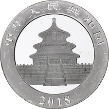China, 10 Yüan, 1 oz, Panda, Bullion, 2018, Proof, Silver, MS(63), KM:2410