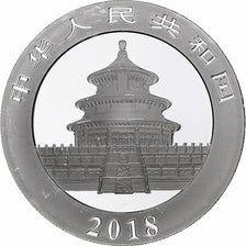 China, 10 Yüan, 1 oz, Panda, Bullion, 2018, Proof, Silver, MS(63), KM:2410
