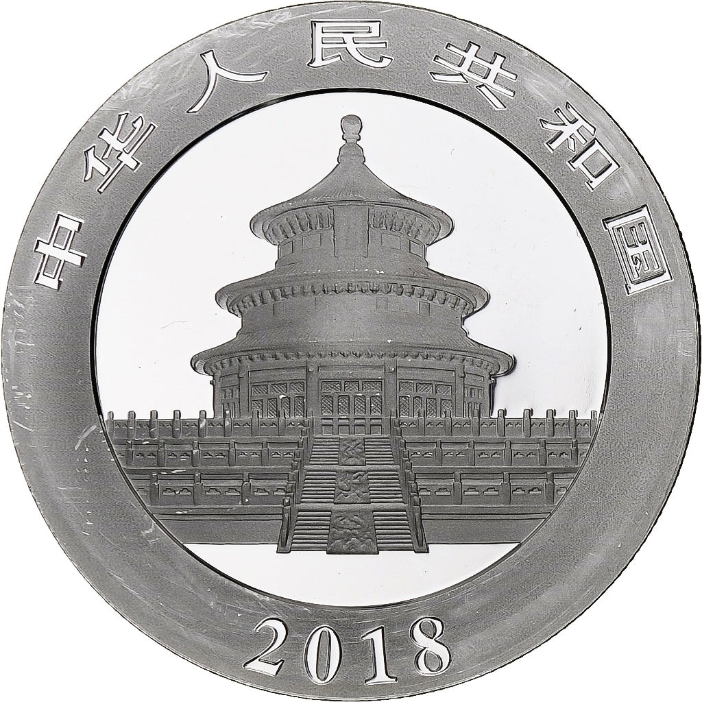 Chine, 10 Yüan, 1 oz, Panda, Bullion, 2018, BE, Argent, SPL, KM:2410