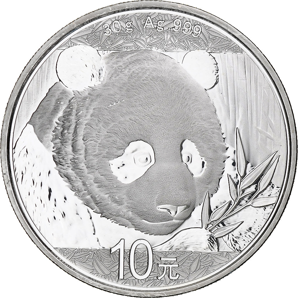 Chine, 10 Yüan, 1 oz, Panda, Bullion, 2018, BE, Argent, SPL, KM:2410