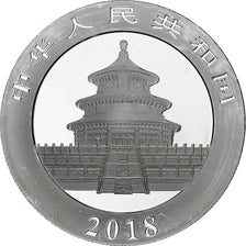 China, 10 Yüan, 1 oz, Panda, Bullion, 2018, Proof, Silver, MS(63), KM:2410