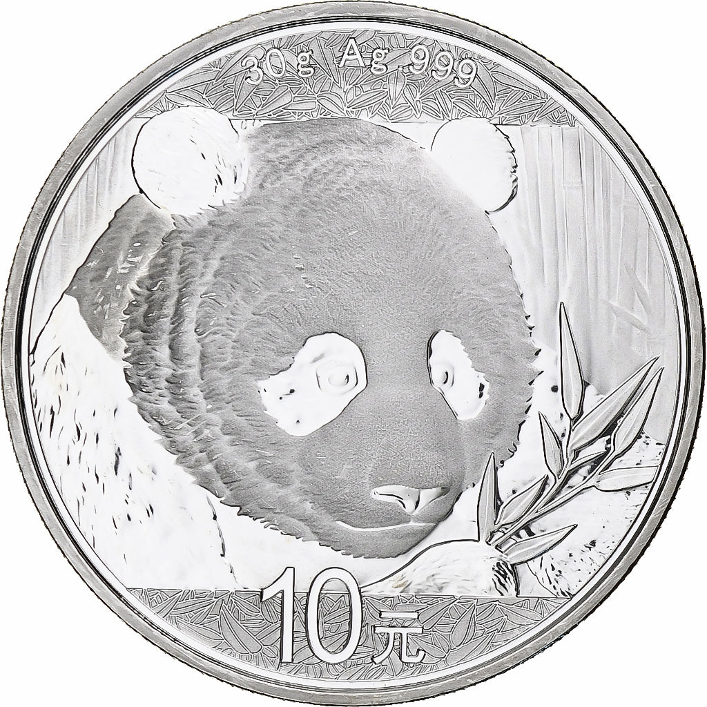 Cina, 10 Yüan, 1 oz, Panda, Bullion, 2018, FS, Argento, SPL, KM:2410