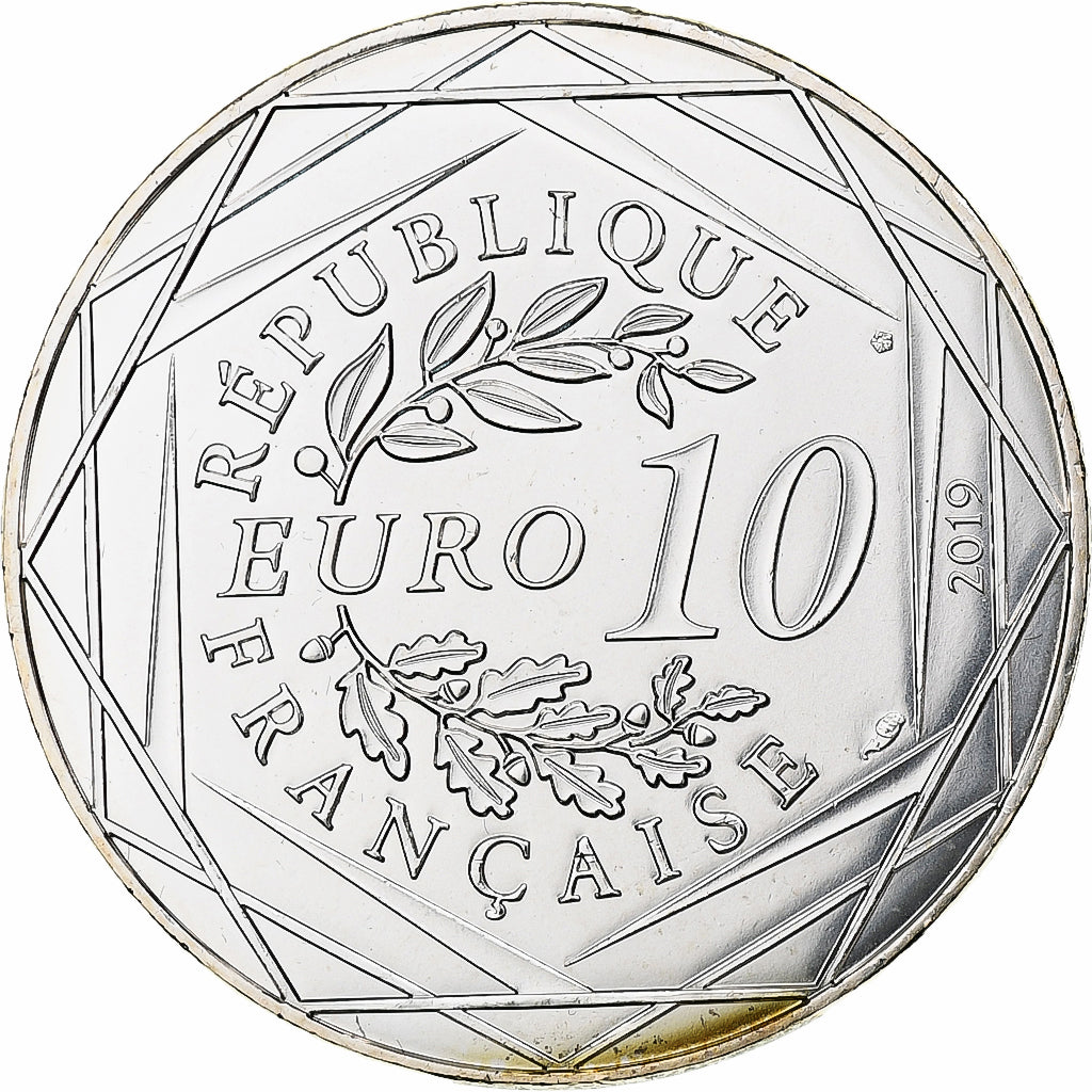 França, 10 Euro, Pièce d'Histoire - Charlemagne, 2019, MDP, Prata, MS(63)