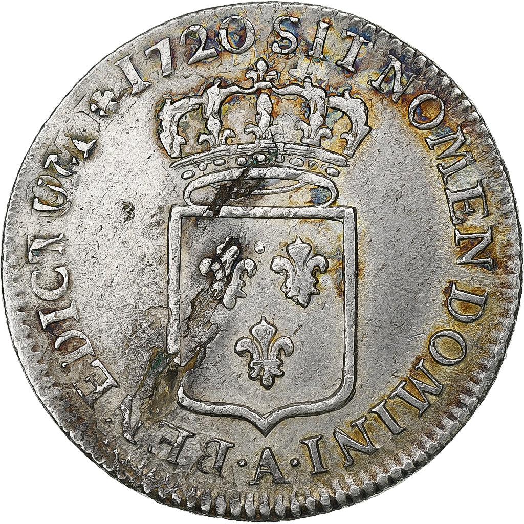França, Louis XIV, 1/3 écu de France, 1720, Paris, réformé, Prata