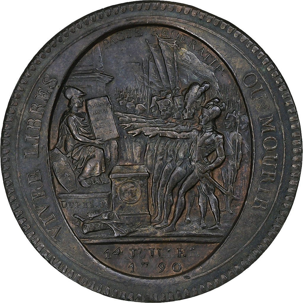 France, Monneron de 5 Sols, 1792, Bronze, AU(55-58)