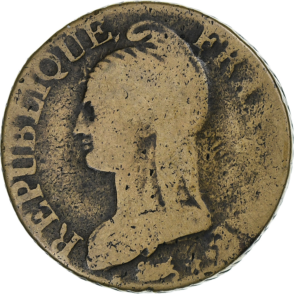 Francia, 5 Centimes, Dupré, An 8/6, Limoges, Cobre, BC+, Gadoury:126a