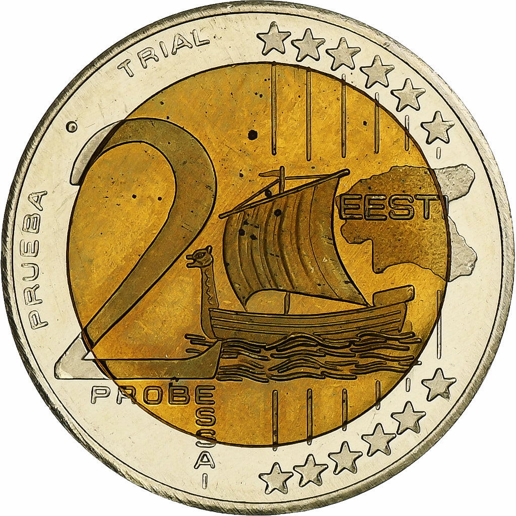 Estonia, 2 Euro, Fantasy euro patterns, Essai-Trial, PP, 2004, Bi-Metallic, STGL