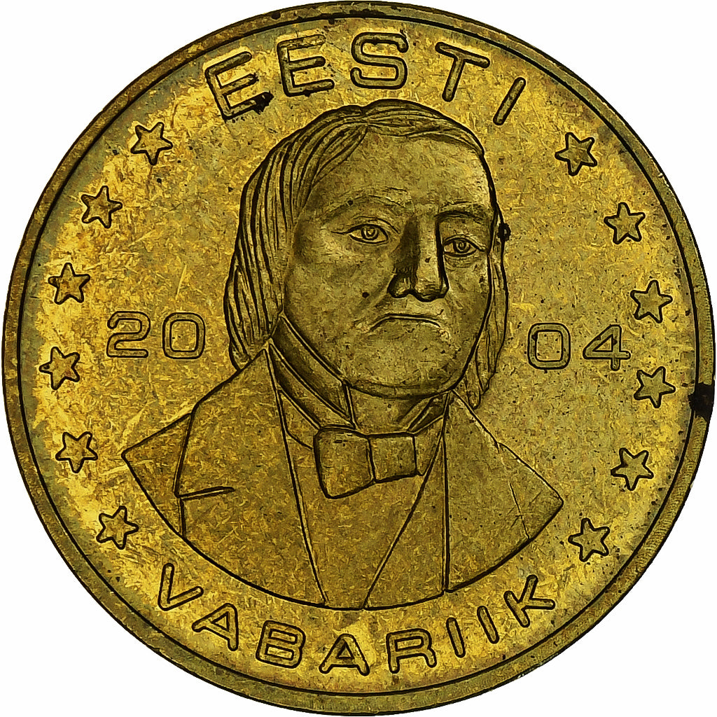 Estonia, 50 Euro Cent, Fantasy euro patterns, Essai-Trial, PP, 2004, Messing