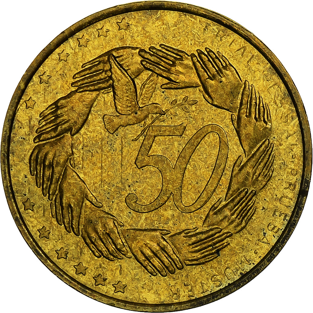 Estonia, 50 Euro Cent, Fantasy euro patterns, Essai-Trial, PP, 2004, Messing