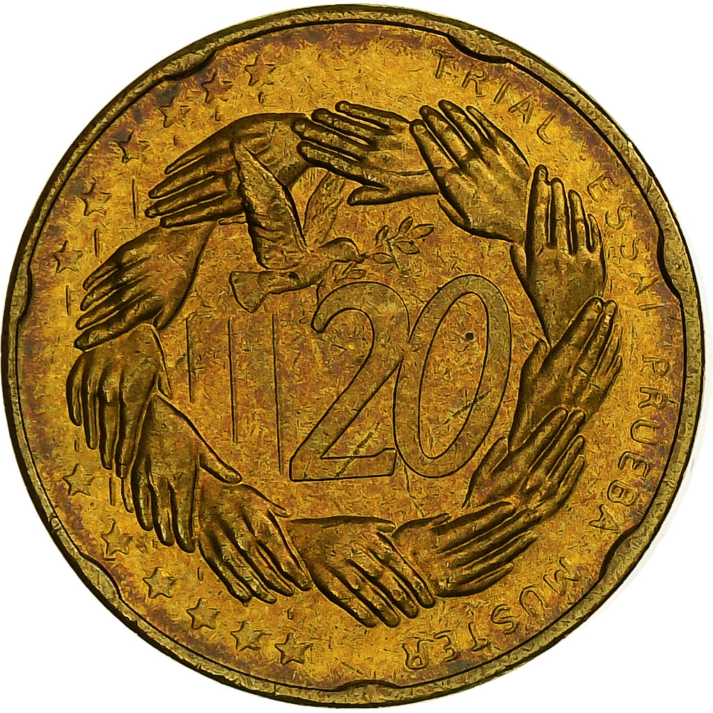 Estonia, 20 Euro Cent, Fantasy euro patterns, Essai-Trial, PP, 2004, Messing