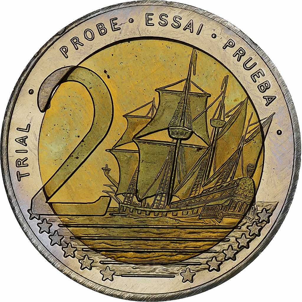 Andorre, 2 Euro, Fantasy euro patterns, Essai-Trial, BE, 2003, Bimétallique