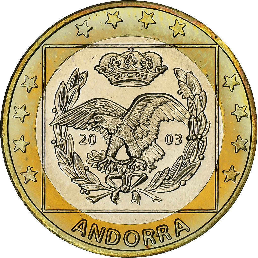 Andorra, Euro, Fantasy euro patterns, Essai-Trial, Proof, 2003, Bi-Metallic